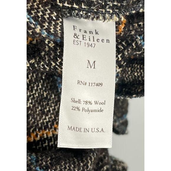 FRANK & EILEEN Sz M Medium Gavin Wool Blend Boucle Plaid Shirt Jacket - Picture 3 of 12